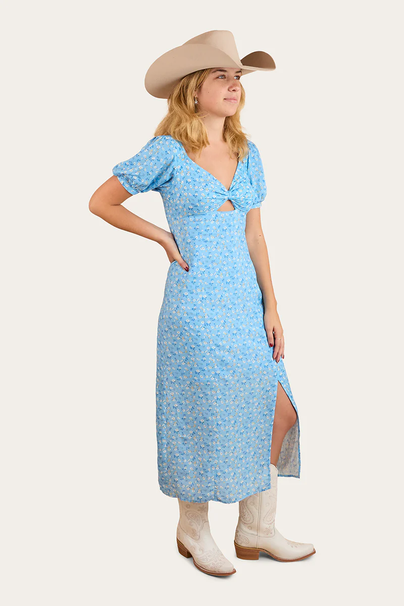 Evelyn Womens Midi Dress - Blue