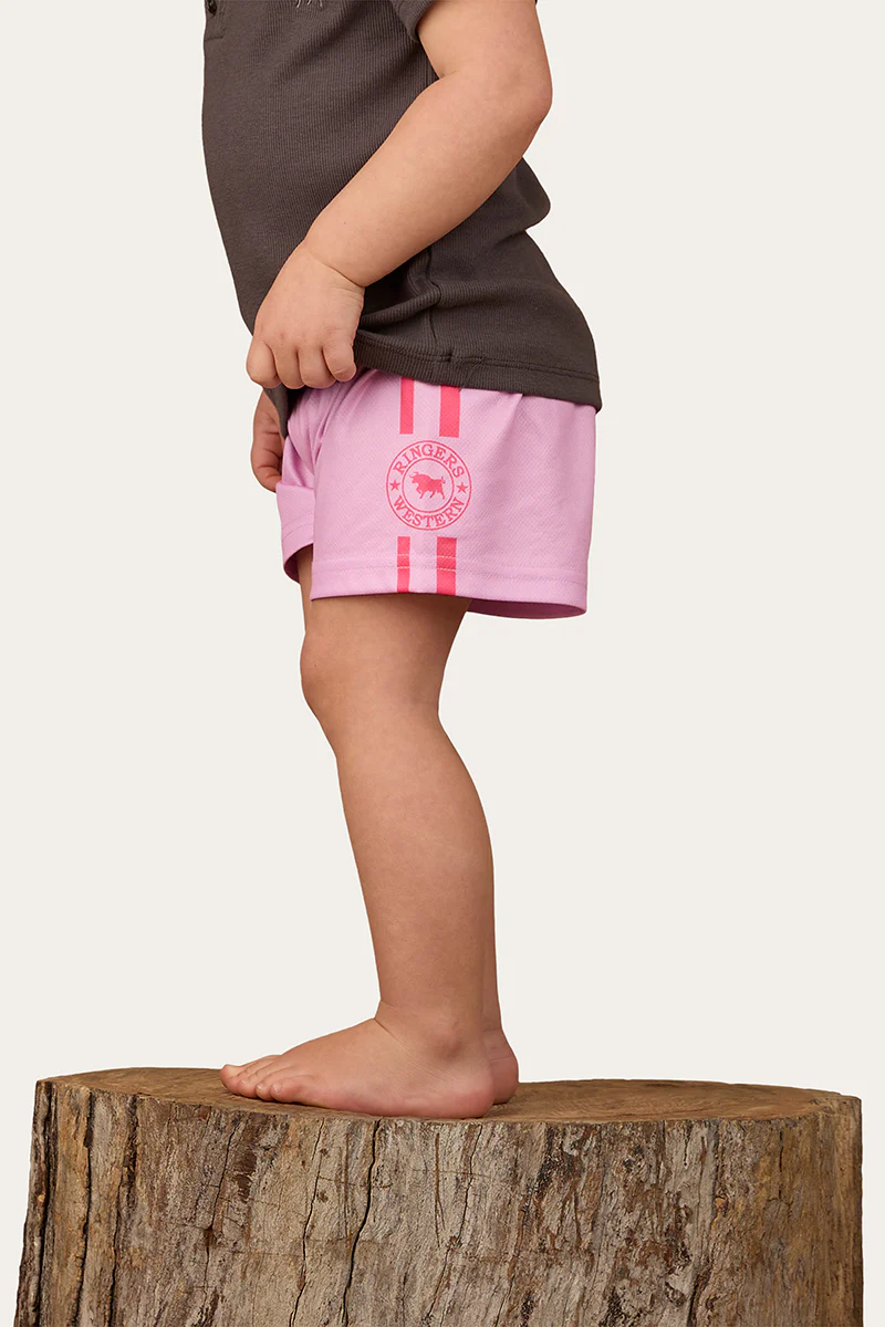 Ringers Babies Footy Short - Pastel Pink / Candy