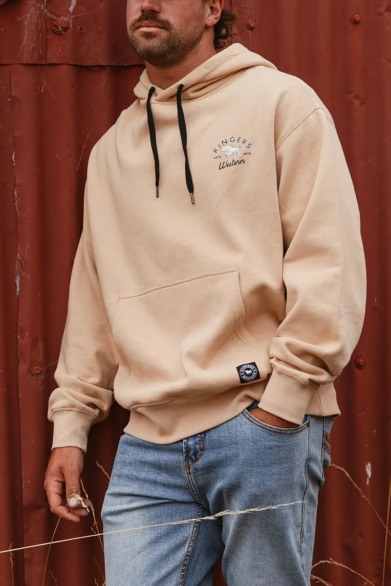 Hometown Mens Pullover Hoodie - Dark Sand
