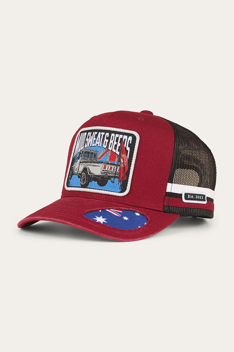 Mud Sweat Beers Deep Fit Trucker Cap - Maroon