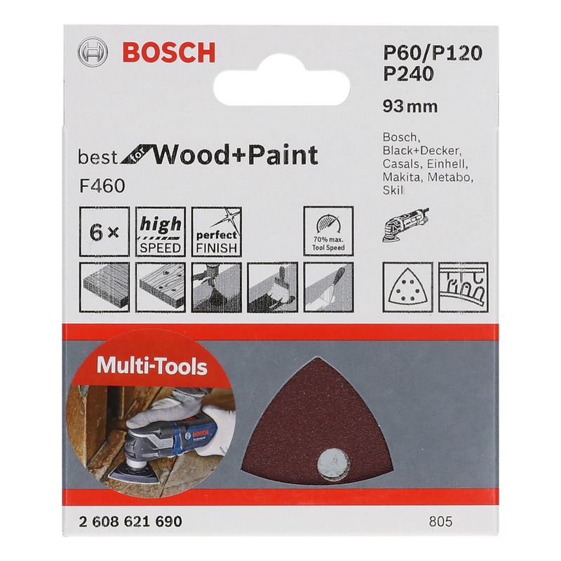 Bosch Triangle Delta Mixed Grit Sanding Sheet Set 93mm