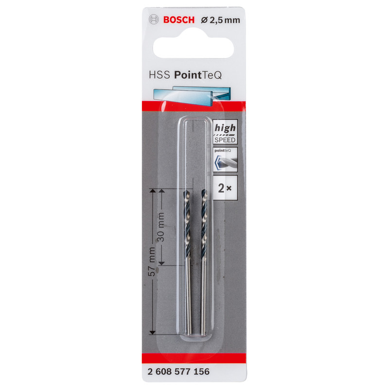 Bosch PointTeQ HSS Metal Drill Bit 2.5mm