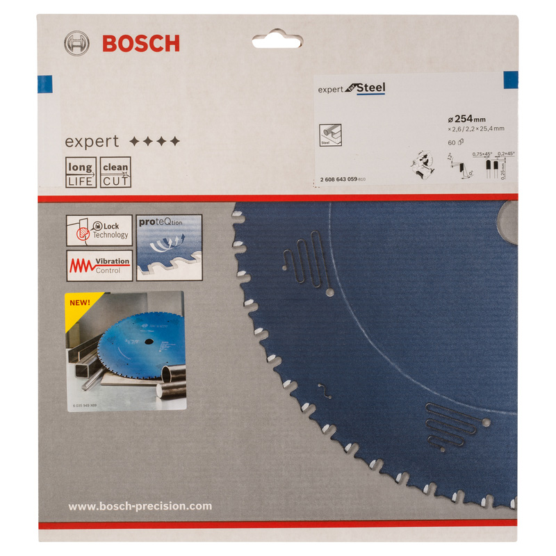 Bosch EXPERT Steel Mitre Saw Blade 254 x 25.4 x 60T