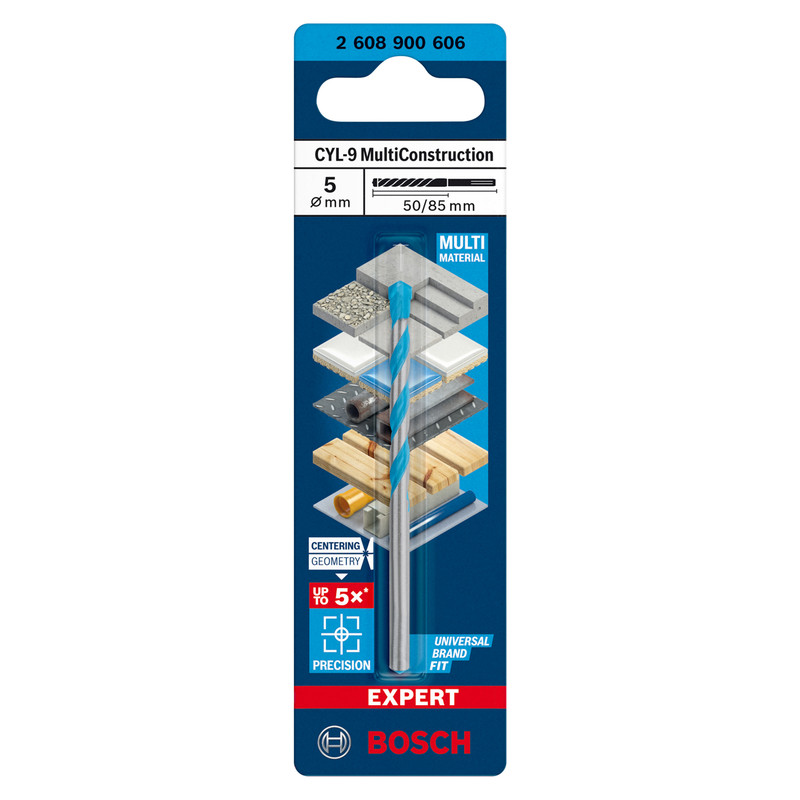 Bosch Expert CYL-9 Multi Construction TCT Drill Bit 5.0 x 85mm