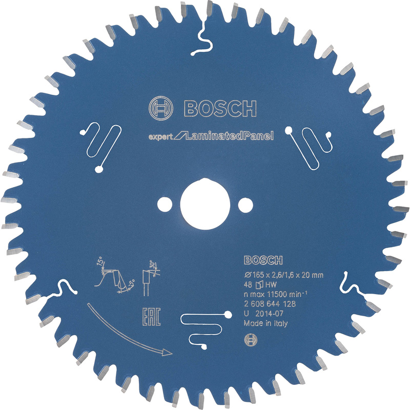 Bosch EXPERT Laminated Panel Circular Saw Blade 165 x 20 x 48T