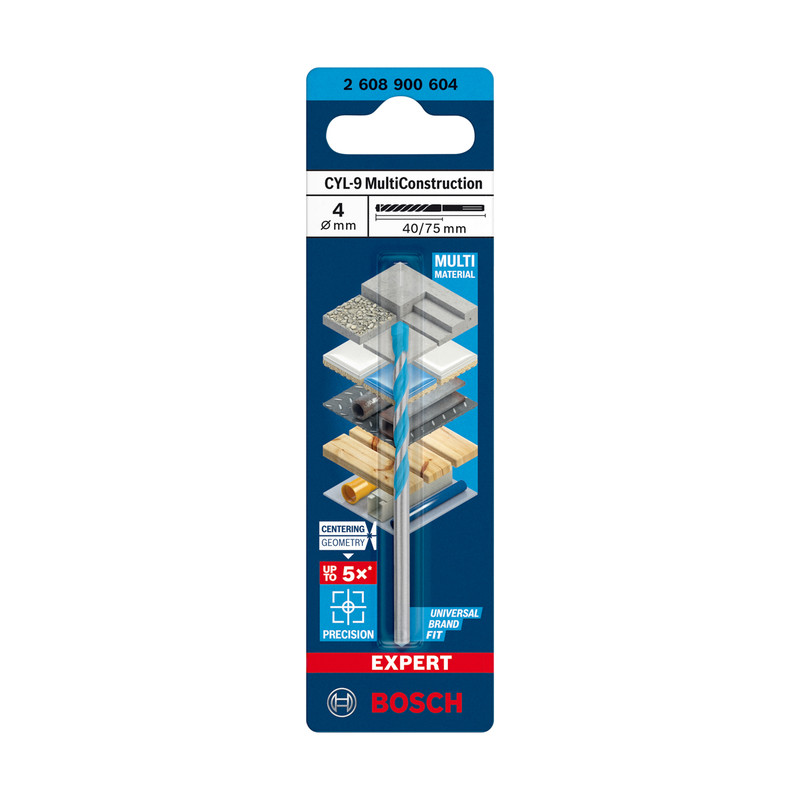 Bosch Expert CYL-9 Multi Construction TCT Drill Bit 4.0 x 75mm