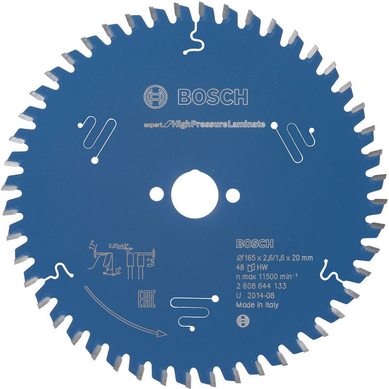 Bosch EXPERT High Pressure Laminate Circular Saw Blade 165 x 20 x 48T