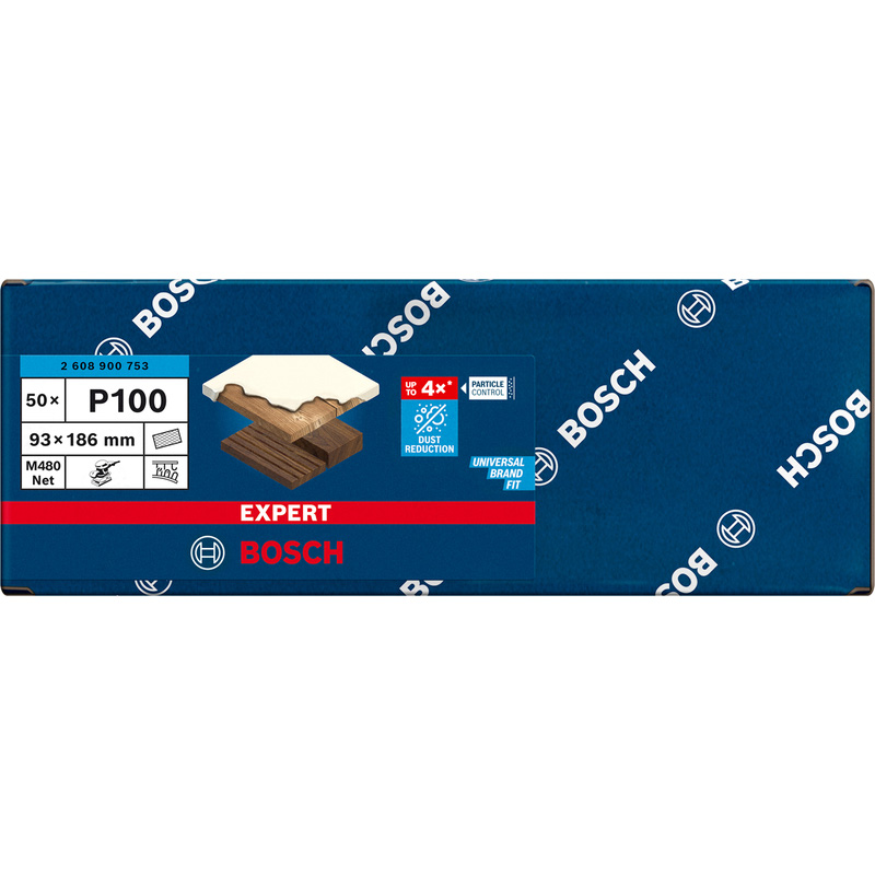 Bosch EXPERT M480 Mesh Orbital Sanding Sheets 93 x 186mm 100G