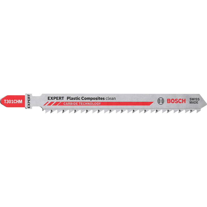 Bosch EXPERT Bayonet Jigsaw Blade T301CHM Plastic Composites Clean 3 Pack