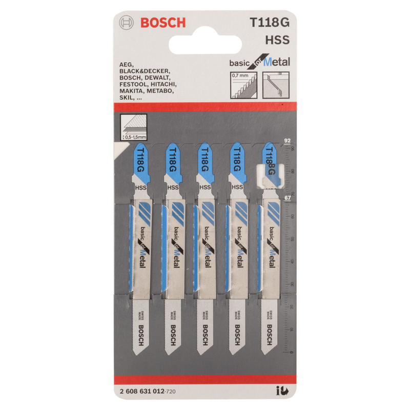 Bosch Bayonet Jigsaw Blade T118G Metal