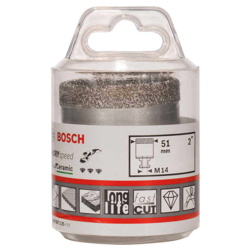 Bosch Diamond Ceramic Tile Hole Cutter 51 x 35mm, M14