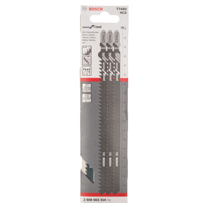 Bosch Bayonet Jigsaw Blade T744D Wood 3 Pack