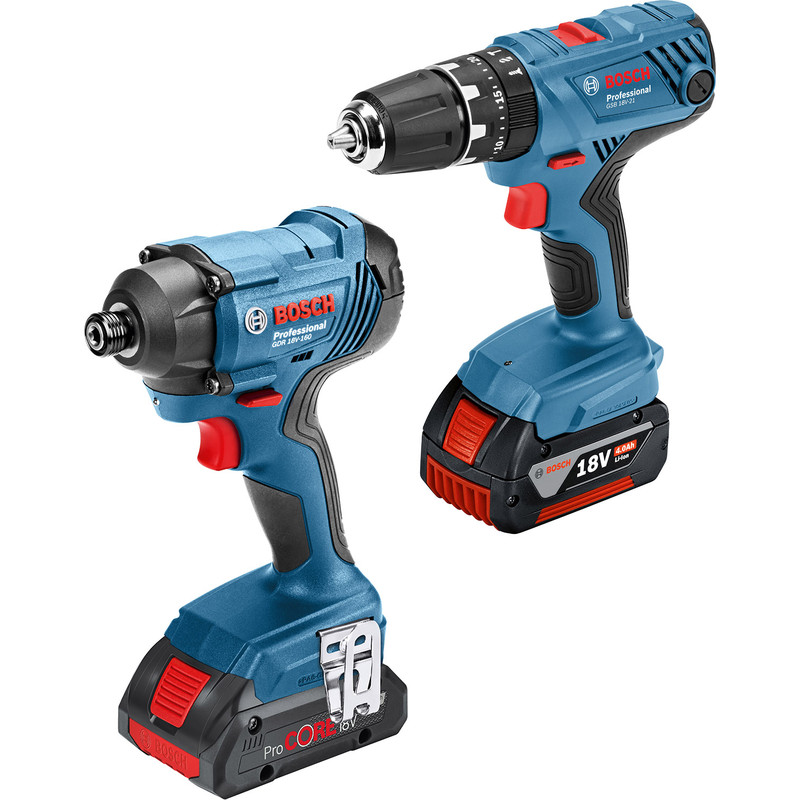 Bosch 18V Combi Drill and Impact Driver Twin Pack 2 x 2.0Ah