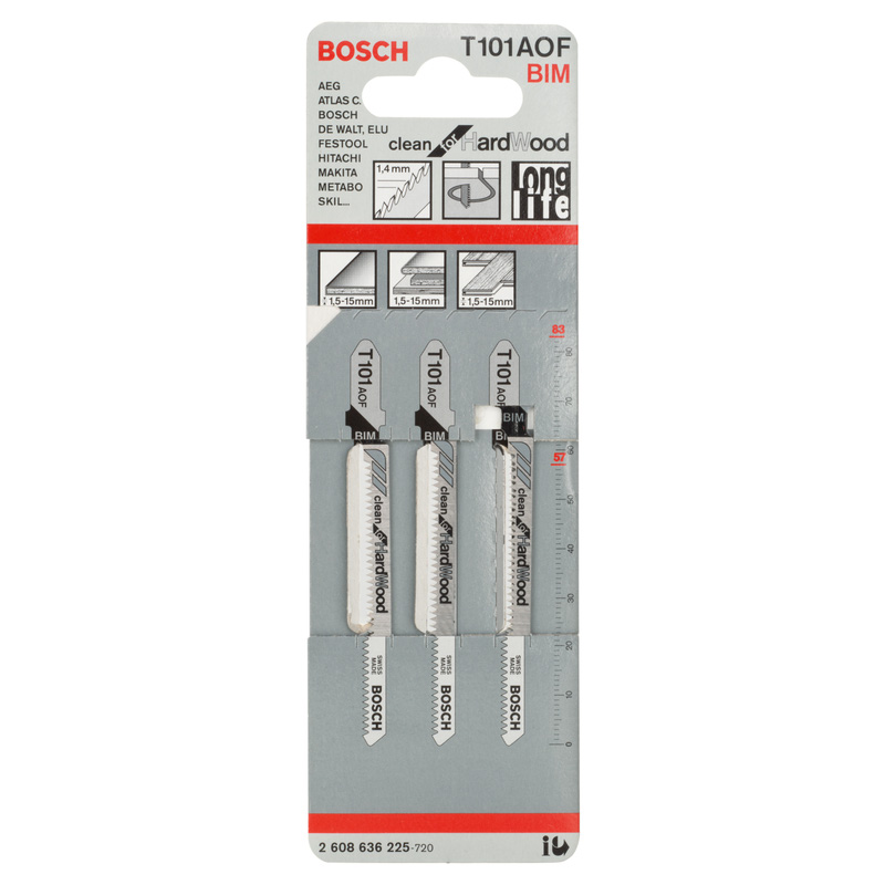Bosch Bayonet Jigsaw Blade T101AOF Hardwood 3 Pack