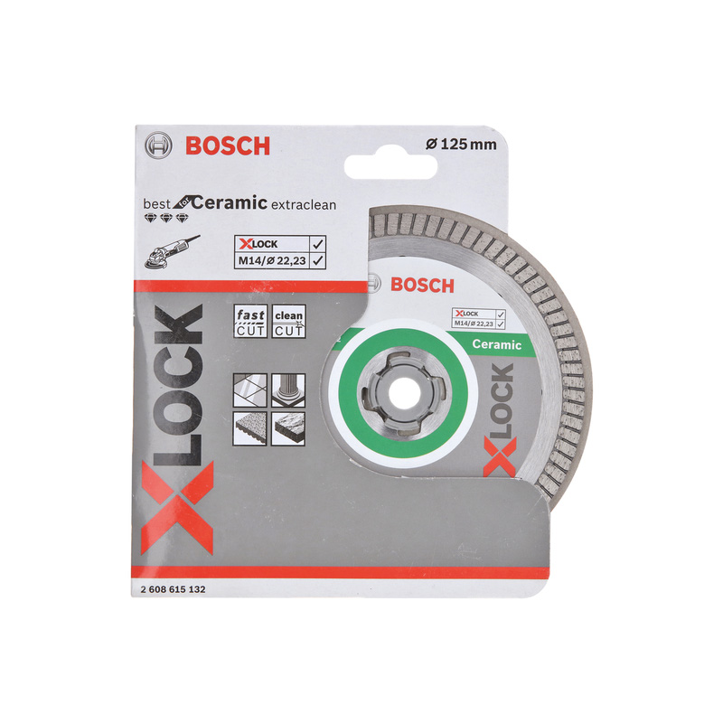 Bosch Ceramic Tile Extraclean Turbo Diamond Blade X-LOCK 125 x 22.23mm