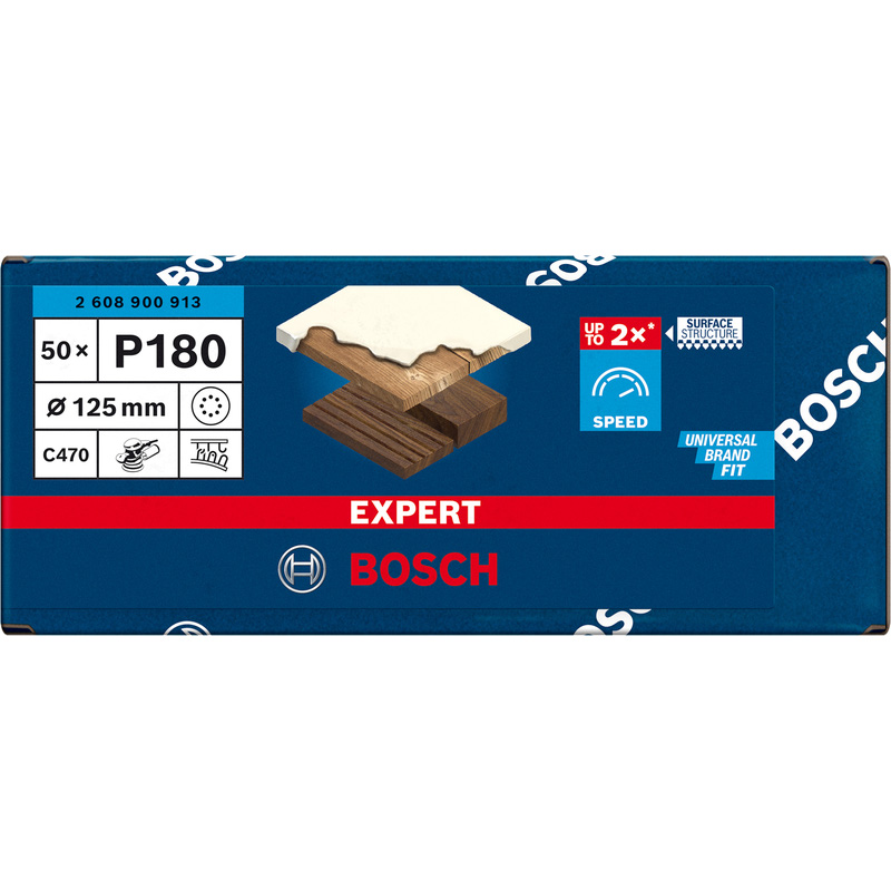 Bosch EXPERT C470 Sanding Disc 125mm 180G 50 Pack