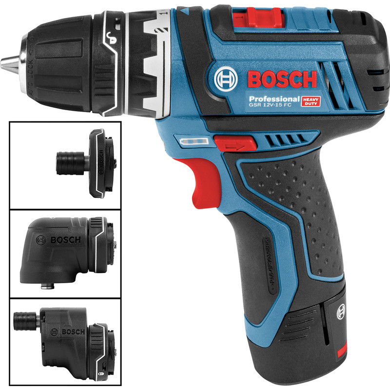 Bosch 12V Flexi-Click Drill Driver GSR 12V-15 FC 2 x 2.0Ah