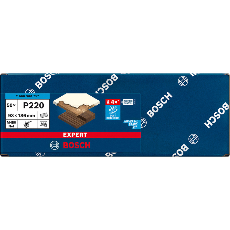 Bosch EXPERT M480 Mesh Orbital Sanding Sheets 93 x 186mm 220G
