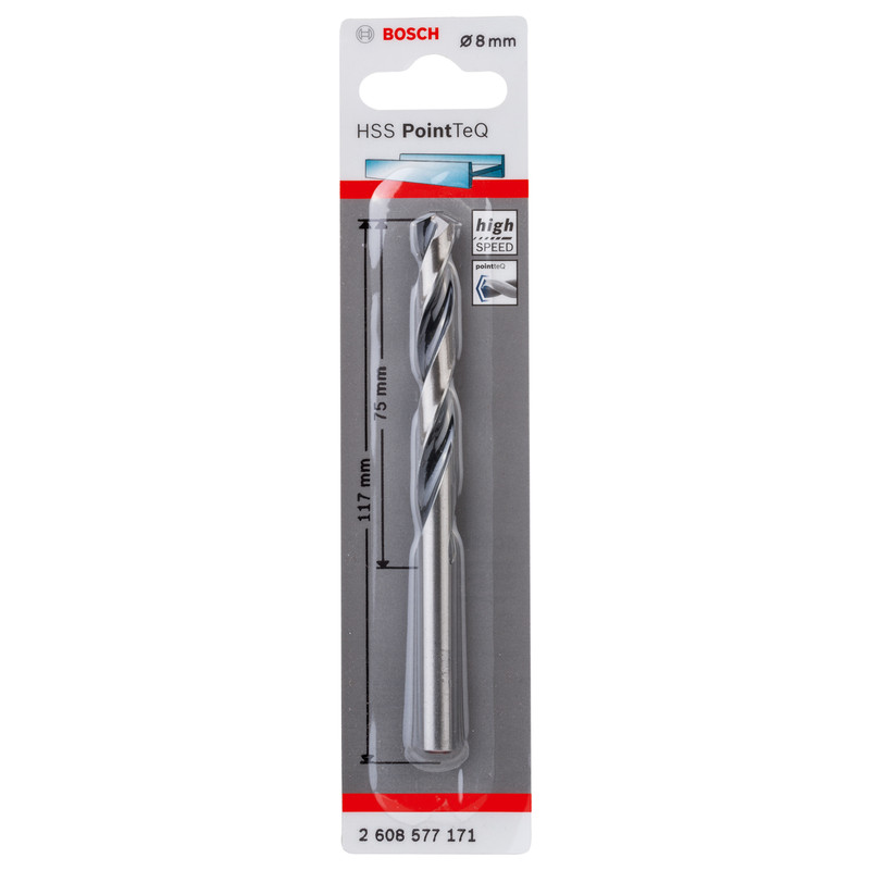 Bosch PointTeQ HSS Metal Drill Bit 8.0mm