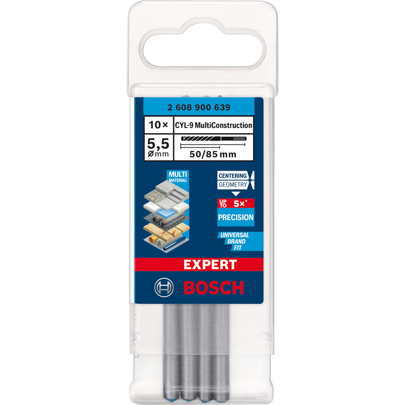Bosch EXPERT Multi Construction TCT Drill Bit 5.5 x 85mm 10 Pack