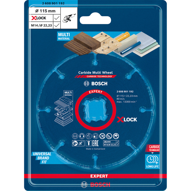 Bosch EXPERT Carbide Multi Material Cutting Disc 115 x 22.23mm X-LOCK