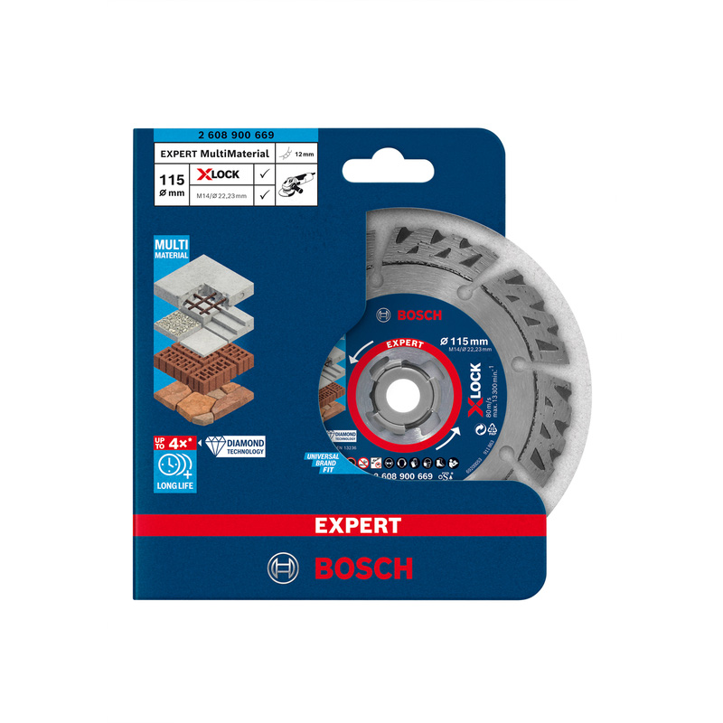 Bosch EXPERT Multi Material Diamond Blade 115 x 22.23mm X-LOCK