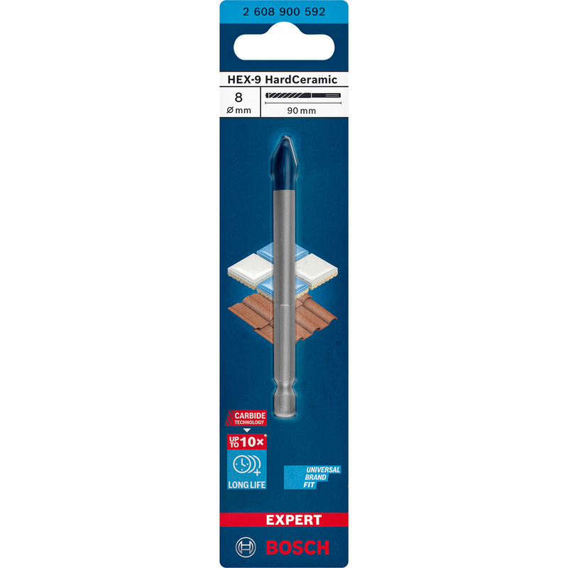 Bosch Expert HEX-9 Hard Ceramic Tile Drill Bit 8 x 90mm