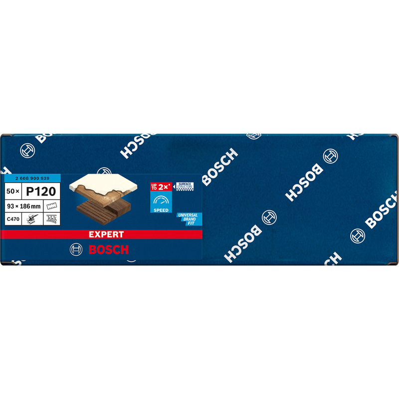 Bosch EXPERT C470 Sanding Sheets 93 x 186mm 120G 50 Pack