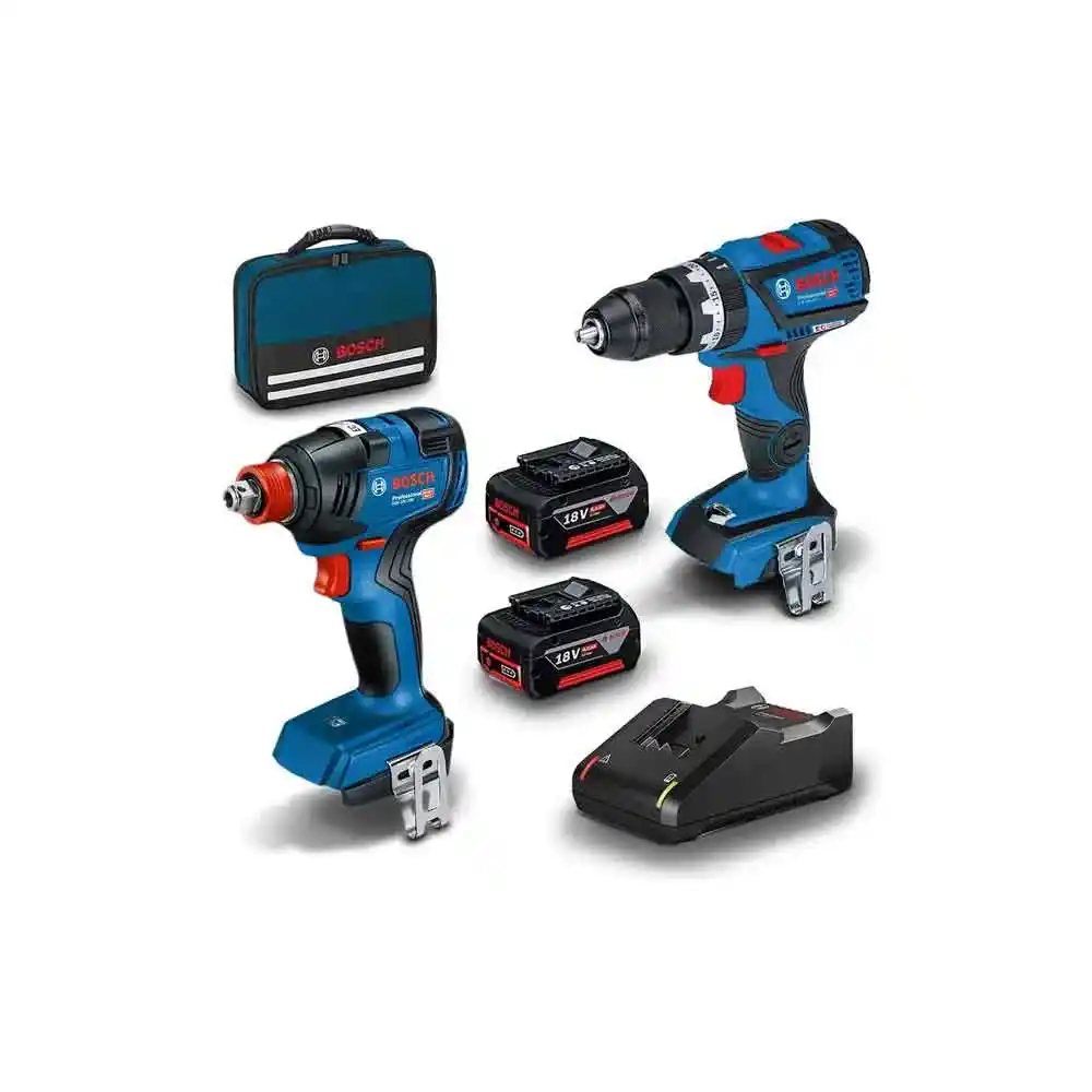 BOSCH 18V Brushless 2 Piece 2 x 4.0Ah Combo Kit 0615991FH5