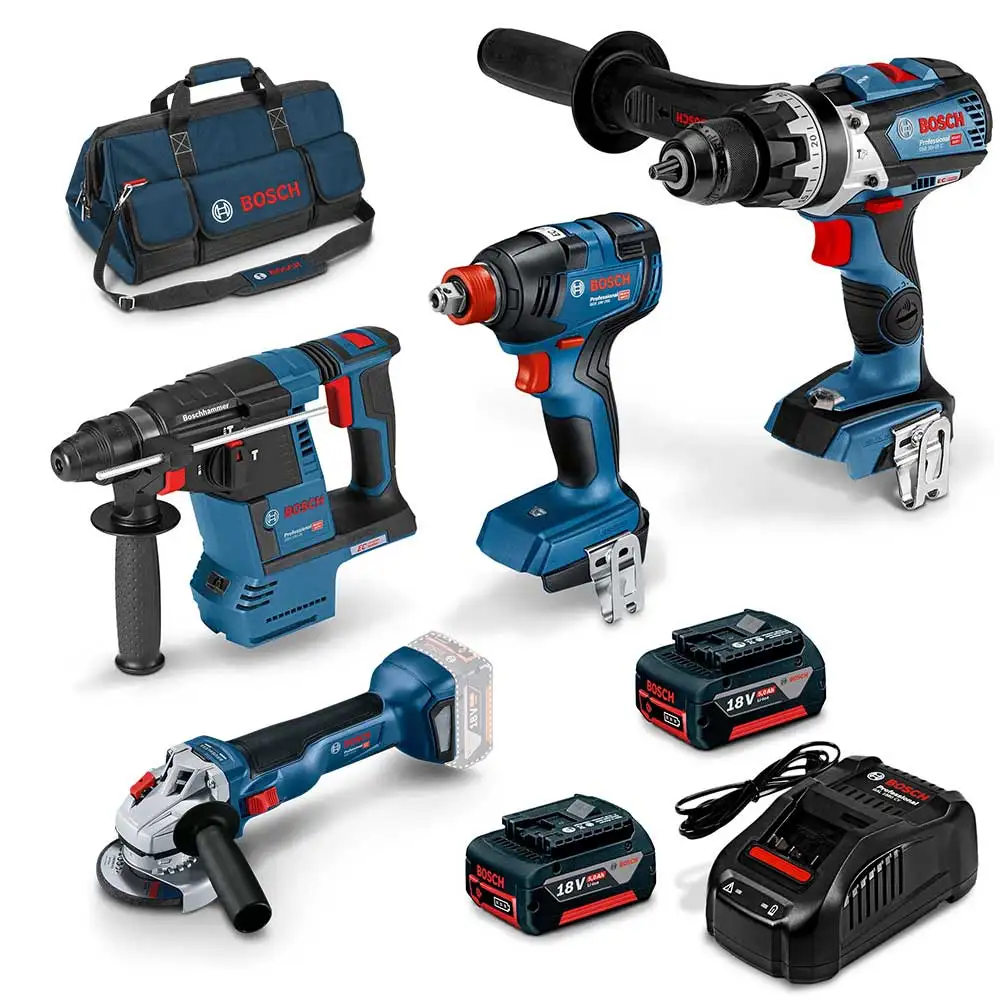 BOSCH 18V Brushless 4 Piece 2 x 5.0Ah Combo Kit 0615990M19