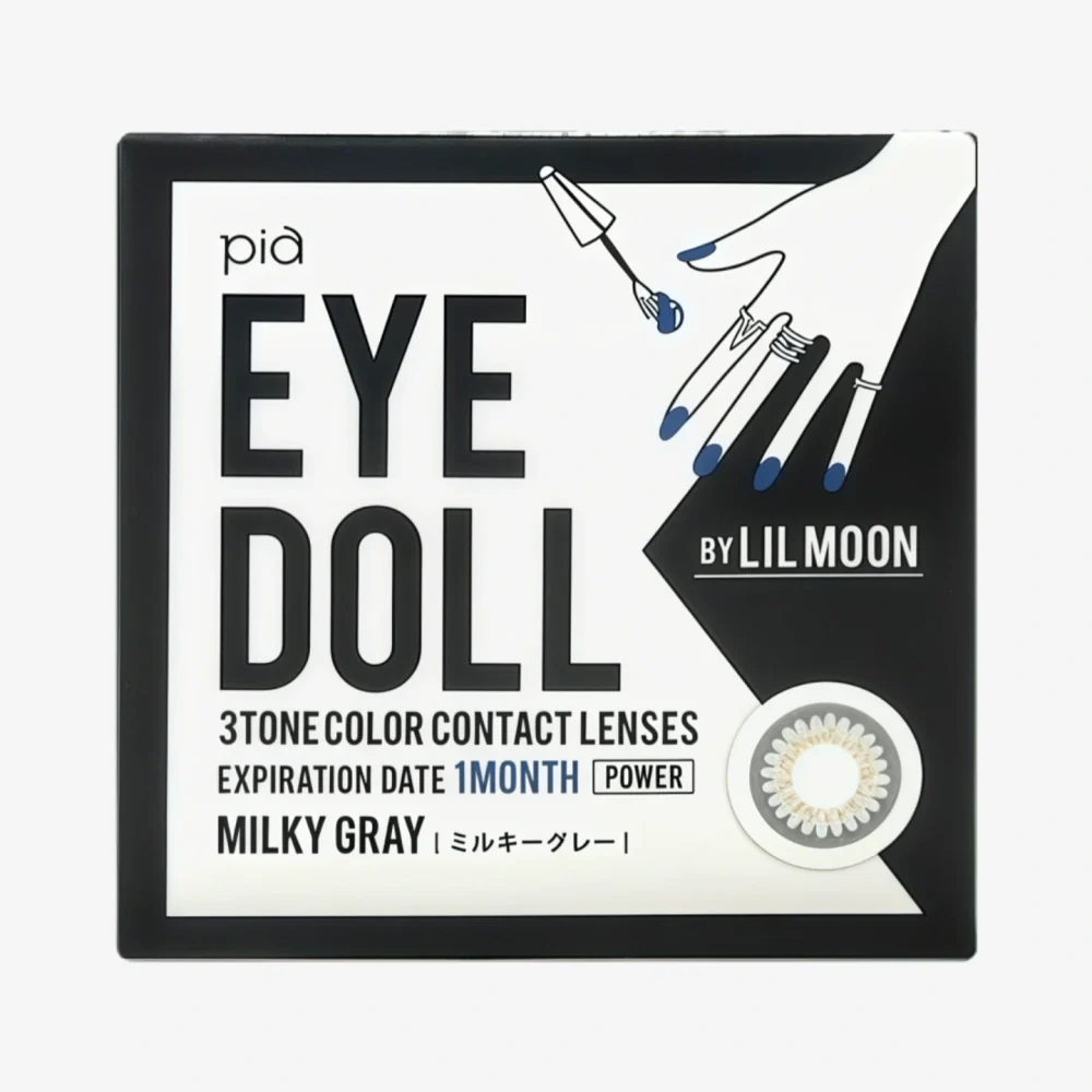 LIL MOON Monthly Contact Lens (Milky Gray) (1 Lens) -4.00