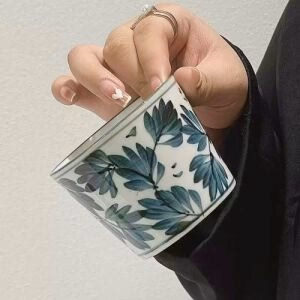 Blue and White Porcelain Cup- Leaves 200ml