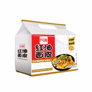 Baijia Broad Noodle Chili Oil Flavor Spicy & Hot 115g*4