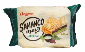 Binggrae Samanco Waffle Ice Cream Green Tea Flavor 150ml*4pcs