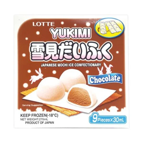 LOTTE YUKIMI Mochi Ice Confectionary Chocolate Flavor 9PCS*30ML