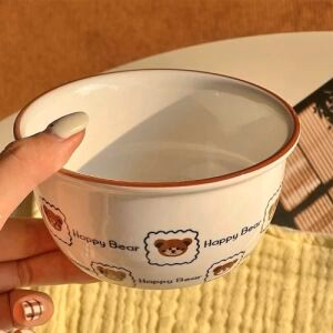 Happy Bear Cute Paint Bowl - Stamp Shape Bear