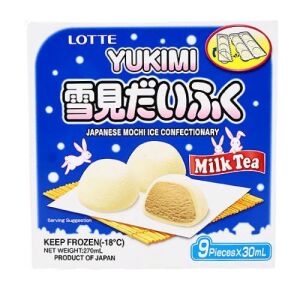 LOTTE YUKIMI Mochi Ice Confectionary Milk Tea Flavor 9PCS*30ML