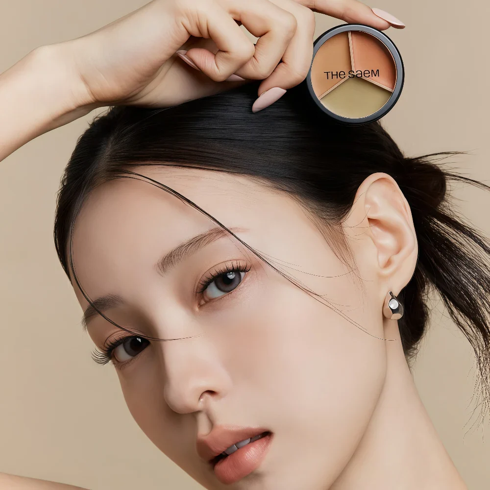 THE SAEM Cover Perfection Triple Pot Concealer Set 03 Correct Up Beige