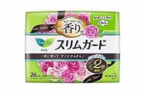 Kao Laurier Slim Guard Rose Heavy Flow Sanitary Pads with Wings (26 pads)