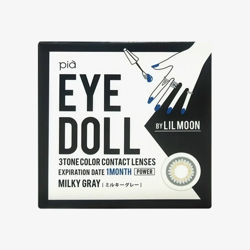 LIL MOON Monthly Contact Lens (Milky Gray) (1 Lens) -1.00