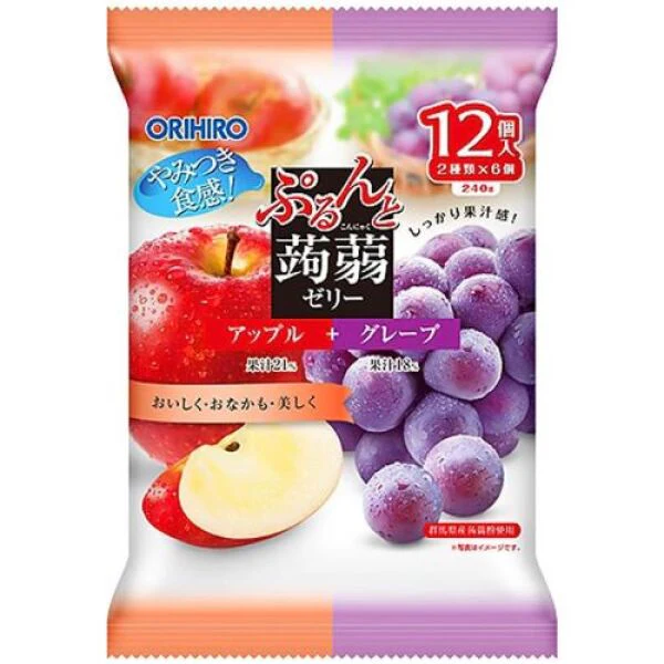 ORIHIRO Konjac Jelly Apple + Grape Flavor 20g*12