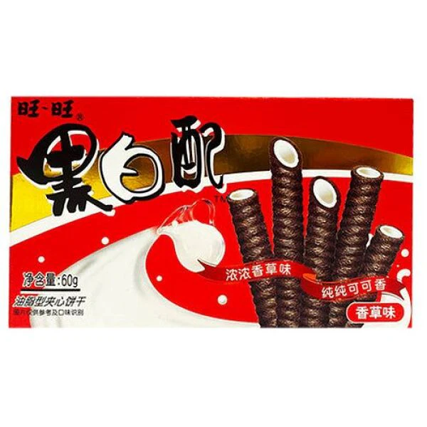 WANT WANT Crunchy Chocolate Vanilla Wafer Roll 60g