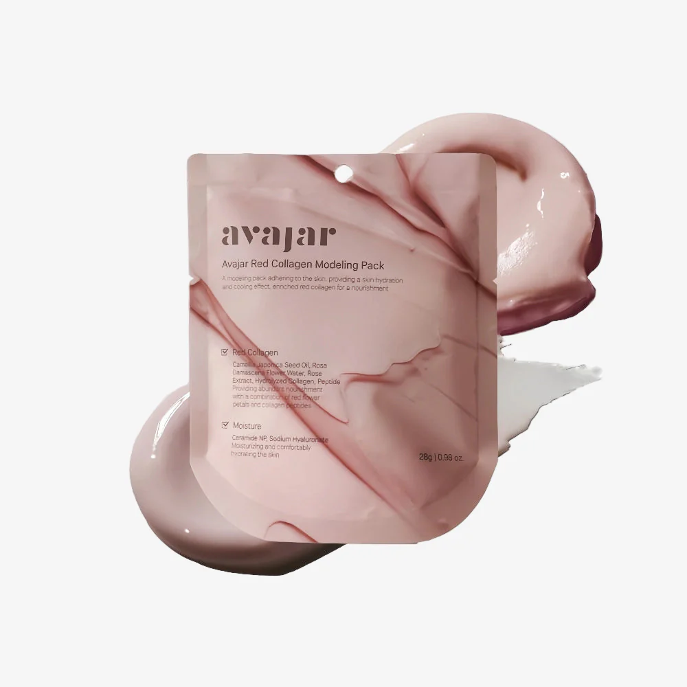 AVAJAR Red Collagen Oxygen Sugar Dual-Antioxidant Hydrogel Mask 34g x 5pcs