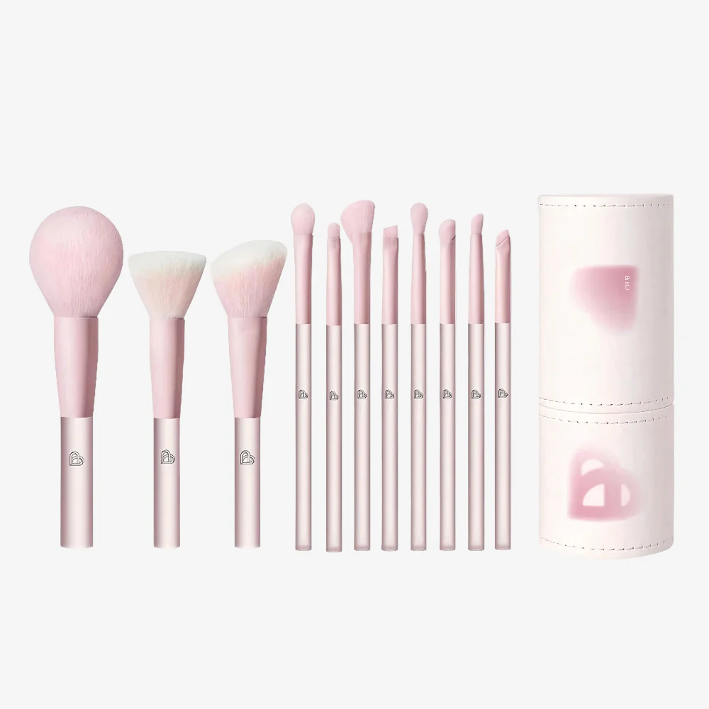 BLJ Semi Sugar Peach Eye Brush Pouch Set Pink 11pcs