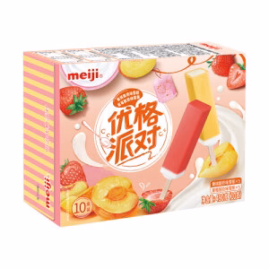 MEIJI Ice Popsicle - Yello Peach Yogurt & Strawberry Flavor 10PCS