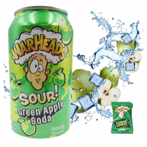 Warheads Sour Green Apple Soda 355ml