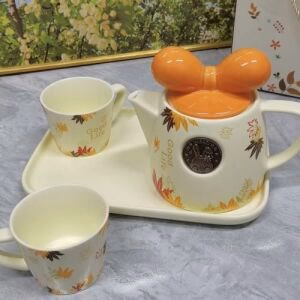 Maple Bowknot Tea Set with Gift Box - Orange