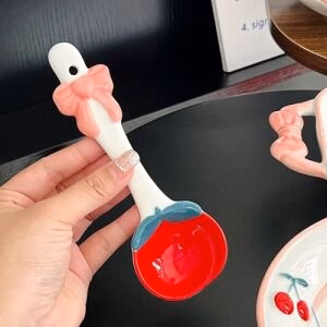 Cute Cherry Ceramic Spoon