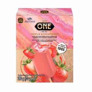 ETE Coconut Milk Frozen Dessert Bar with Strawberry Coated and Strawberry Sauce 4pcs