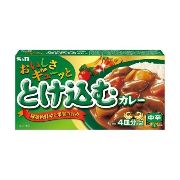 S&B Vegetable Fruit Curry Block Mild Spicy140g